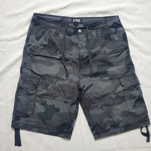 🩳 CSG Men’s Cargo Shorts – Black/Gray Camo, Size 40 Waist